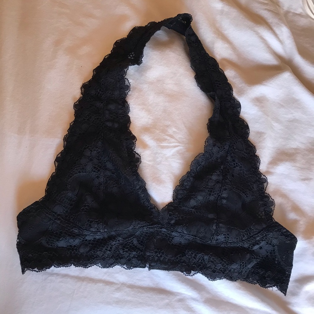 Free People Galloon Halter Bralette Black